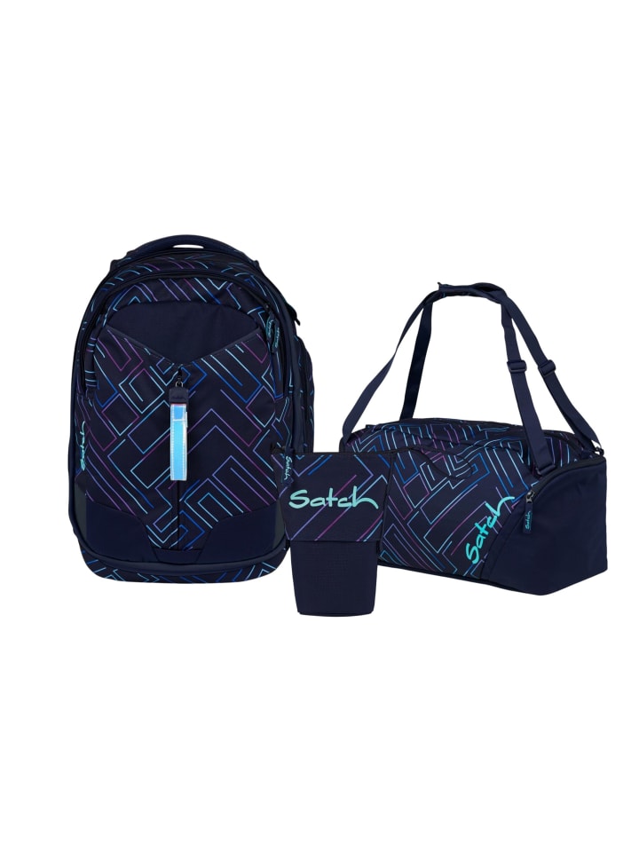 Schulrucksack-Set MATCH "Purple Laser" 3-teilig in Lila
