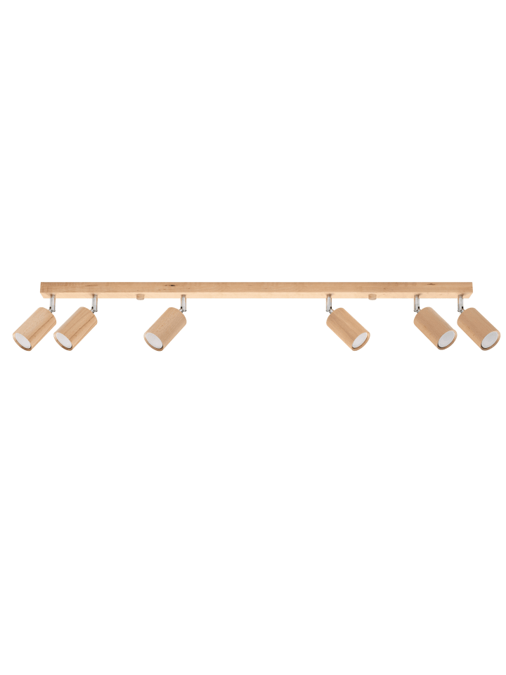Deckenleuchte LUDWIK 6 in Natur Holz (H)20 (B)5cm (L)120cm