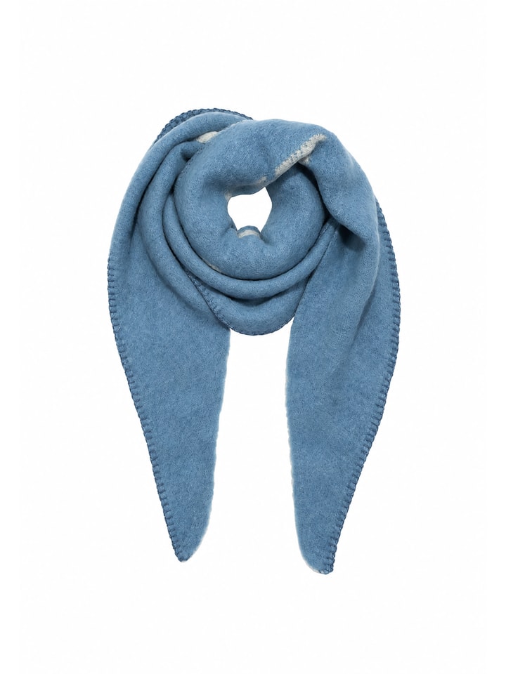 Weicher Schal Dreiecksform in Blau-2