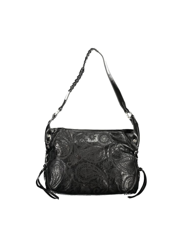 Schwarz Damen Tasche aus Polyurethan