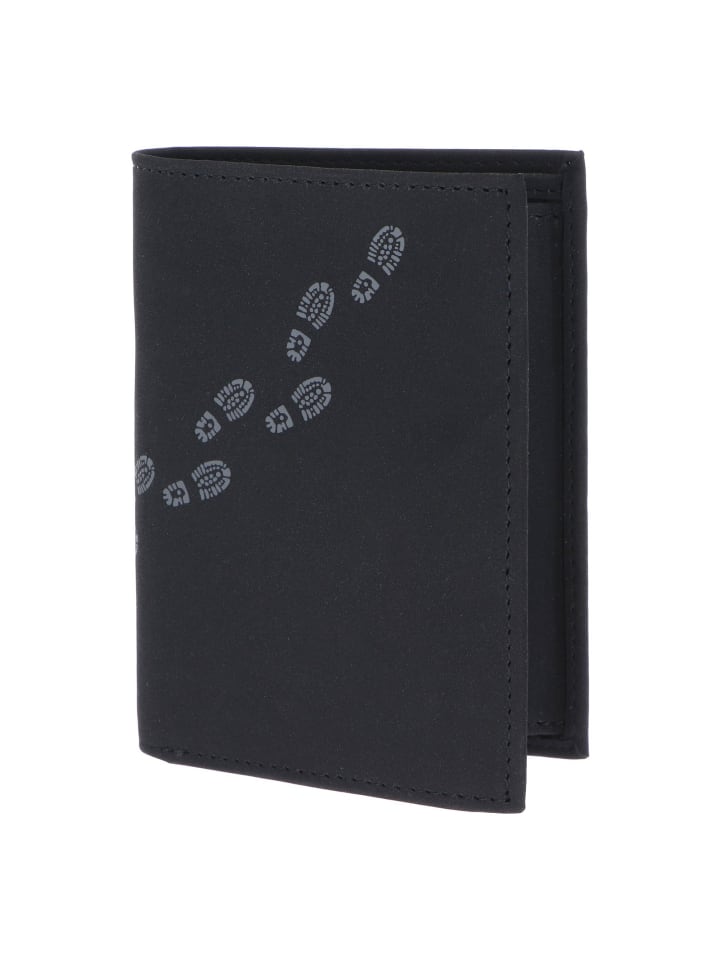 New Cryptan Geldbörse RFID Schutz 13 cm schwarz-footsteps 2.0grey