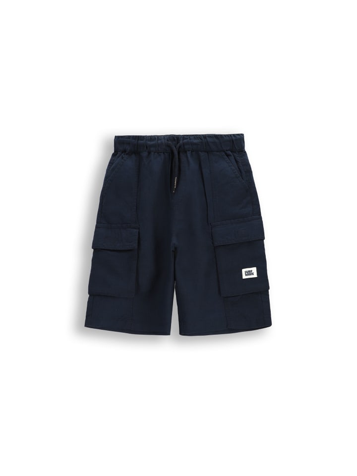 Leinen-Shorts in dunkelblau