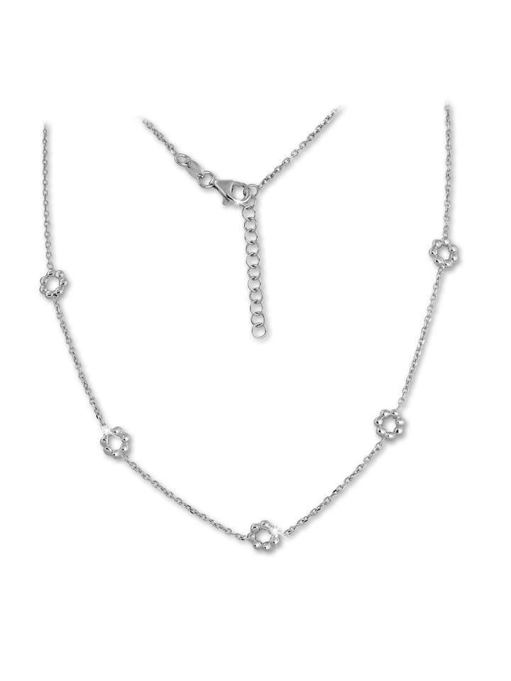 925 Sterling Silber Damen SilberDream Halsketten Blümchen ca. 44cm - 47cm