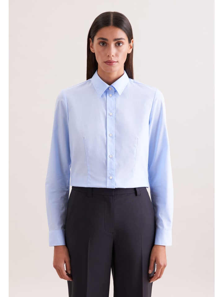 Klassische Bluse Regular in Hellblau