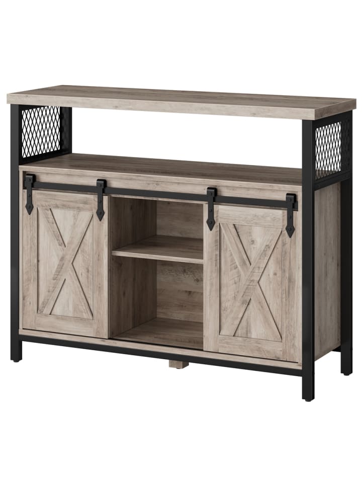 Sideboard Daxton in Greige-Schwarz - (B)33 x (H)80 x (T)100 cm