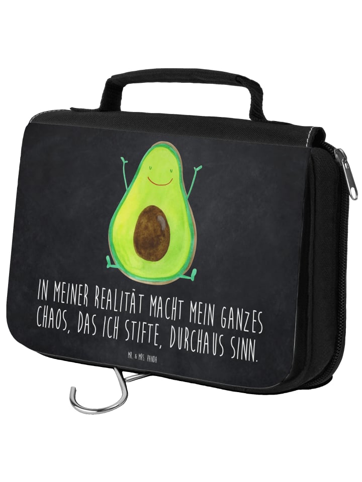 Kosmetiktäschchen Avocado Glücklich mit Spruch in Kreidetafel