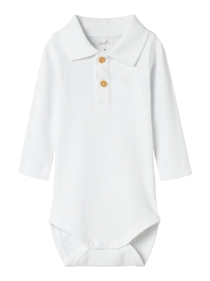 Hemdbody NBMFRIMAN LS POLO BODY in bright white