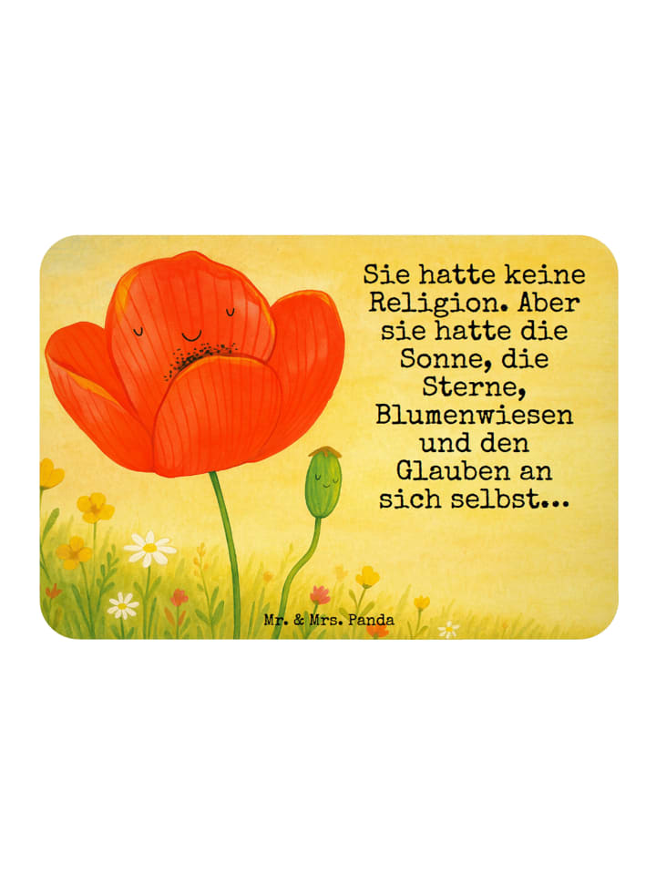 Magnet Blume Mohnblume Design mit Spruch in Weiß