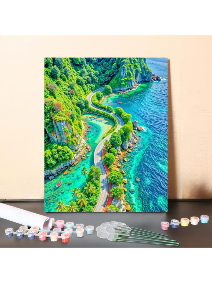DIY Malen nach Zahlen Set-"Küstenstraße" 