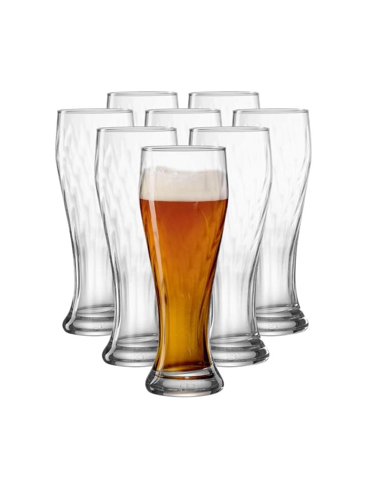 8er Set Weizenbiergläser Noa in Transparent 0,5 Liter