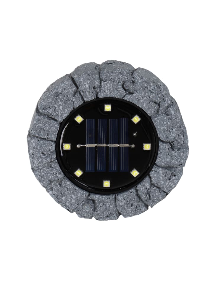 LED Solarleuchte "KIAN" in grau - (L)12 cm x (B)12 cm x (H)12.5 cm