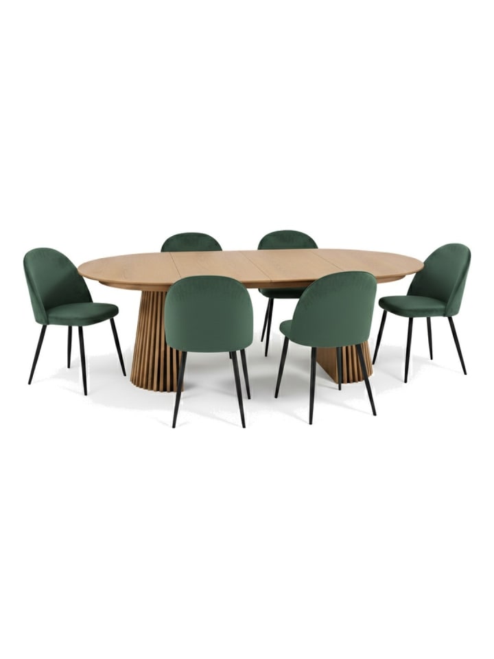 Essgruppe Tokyo Avantgarde 7-teilig Natur 120 x 120 cm