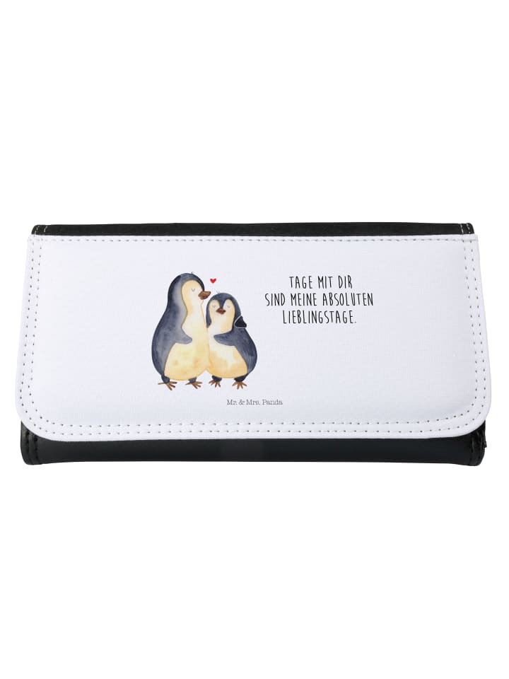 Geldbeutel Pinguin umarmen mit Spruch in Weiß