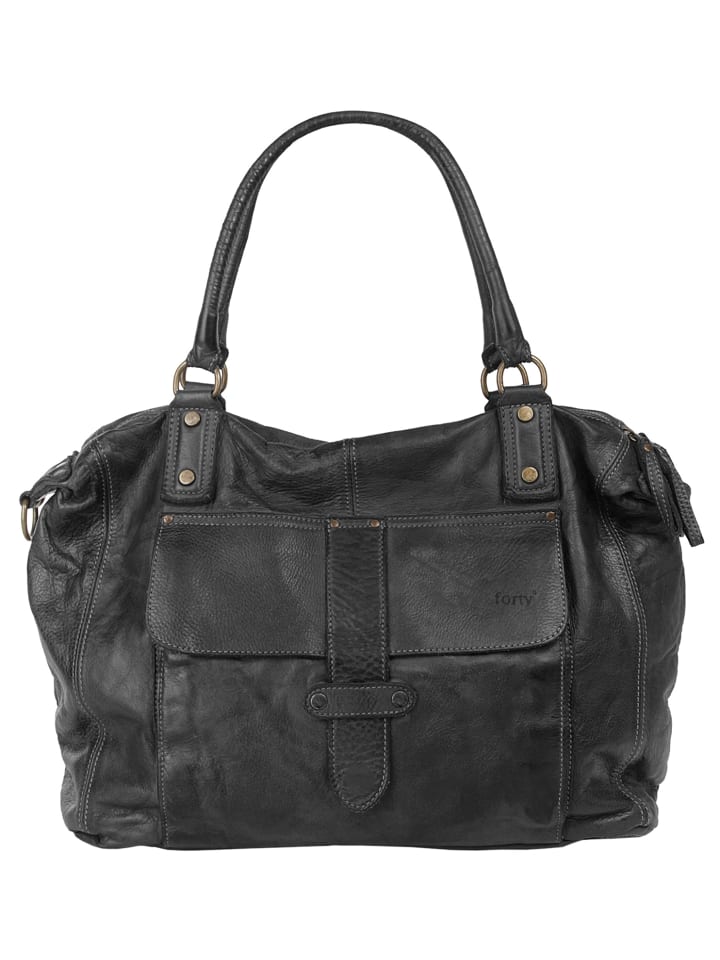 Shopper XXL echt Leder in schwarz