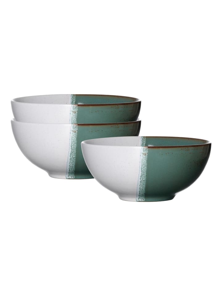 3er Set Poke Bowlschalen Tonala in ø 17,5 cm in Grün