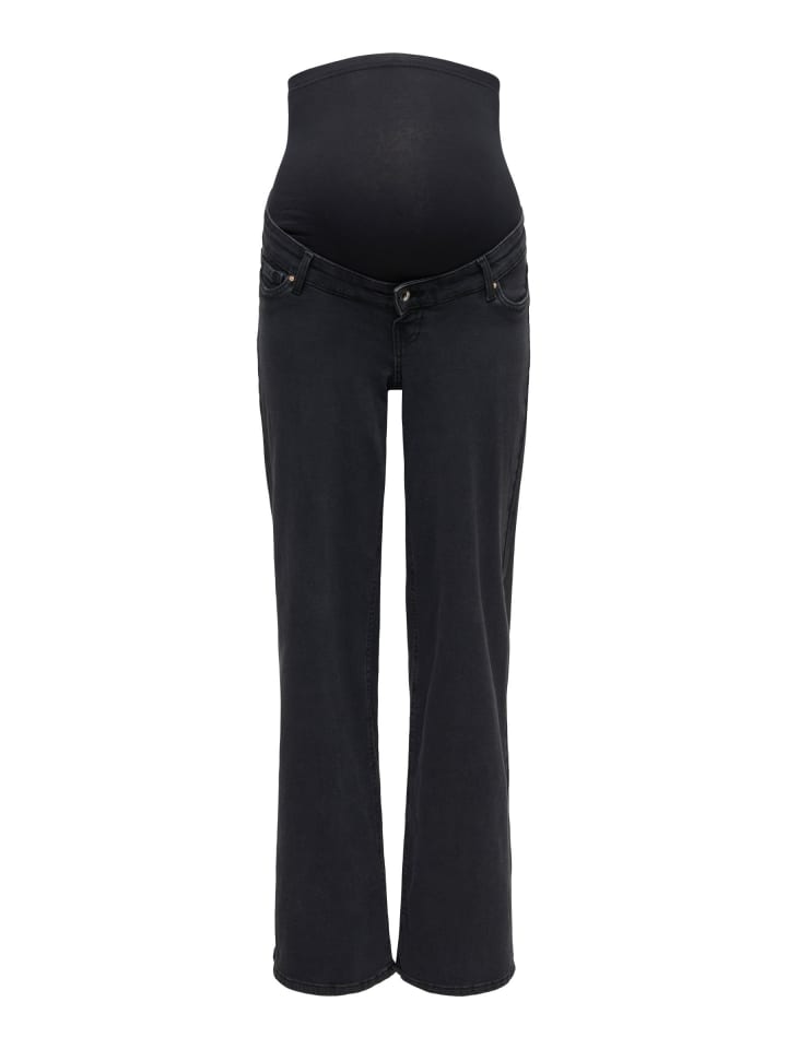 Jeans mit weitem Bein in Washed Black