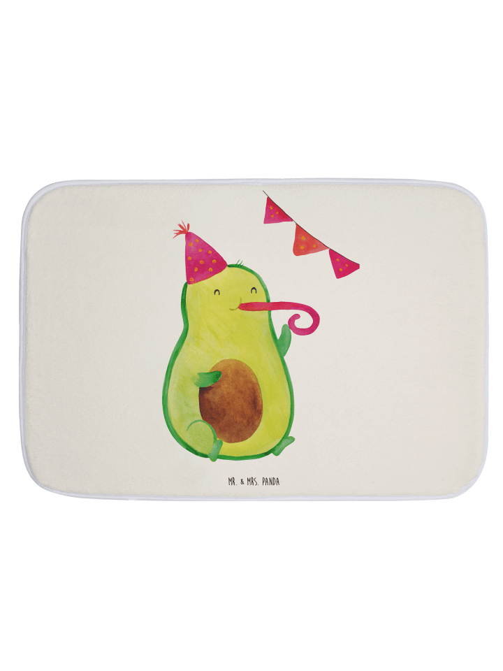 Duschvorleger Avocado Geburtstag ohne Spruch in Weiß