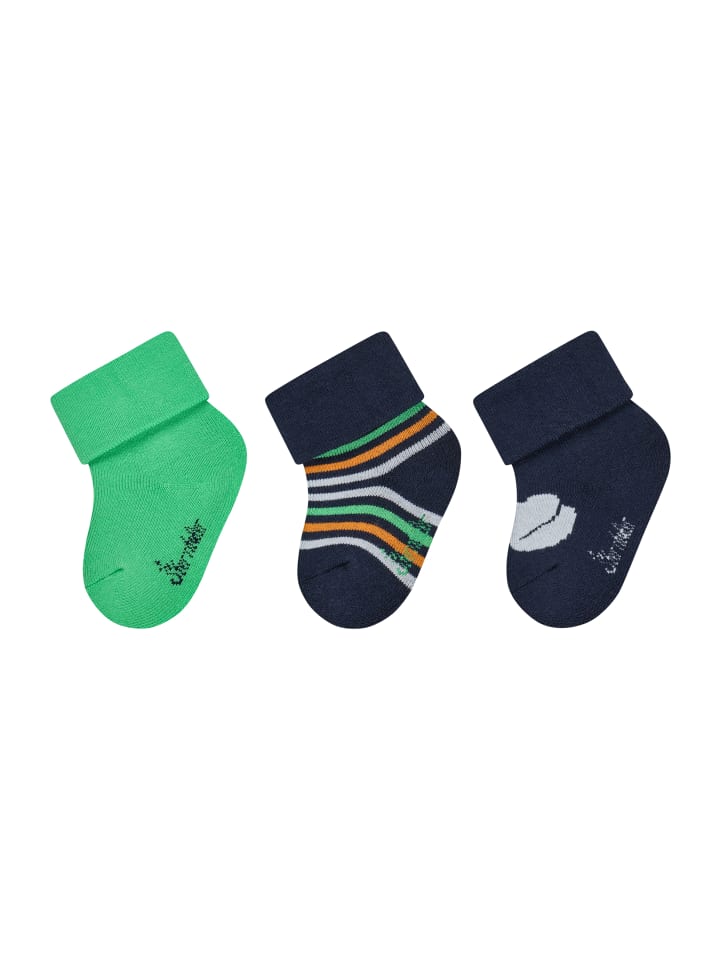 Baby Socken 3er-Pack Elefant in green
