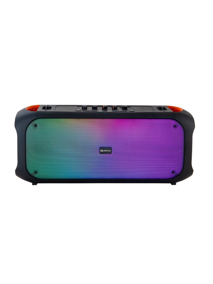 PLATINET PMPB360 Light Fusion Boombox 60W RGB Karaoke TWS BT 5.3 in Schwarz