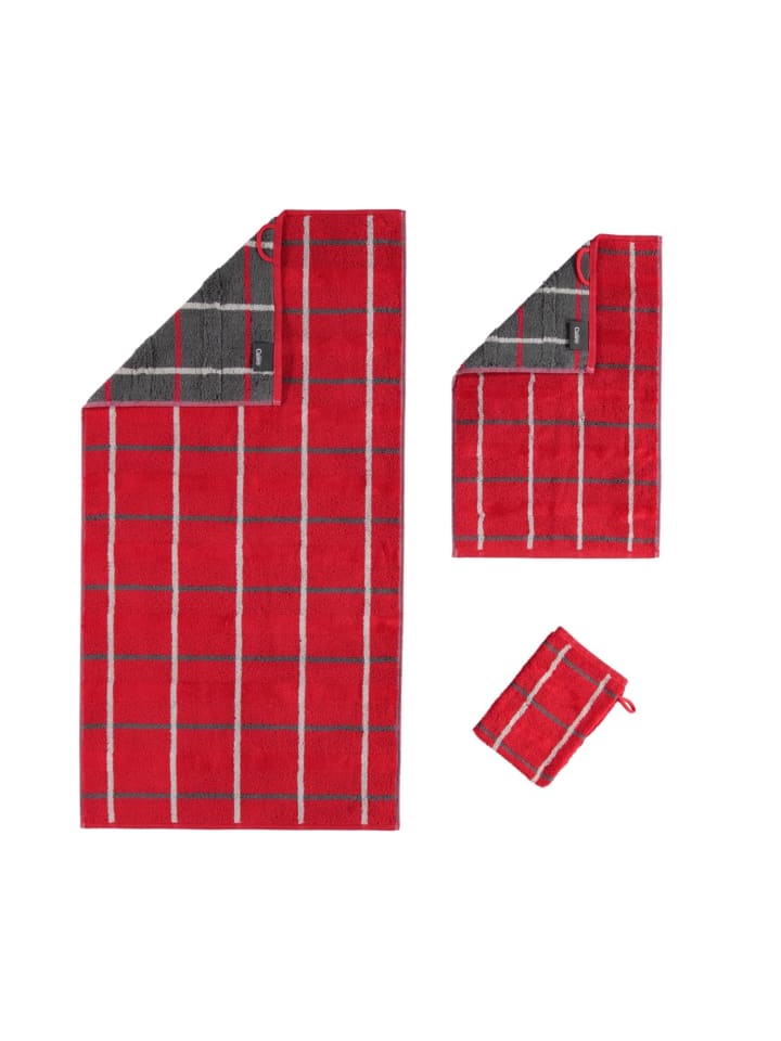 Waschhandschuh Noblesse Square 1079 27 Rot in Rot
