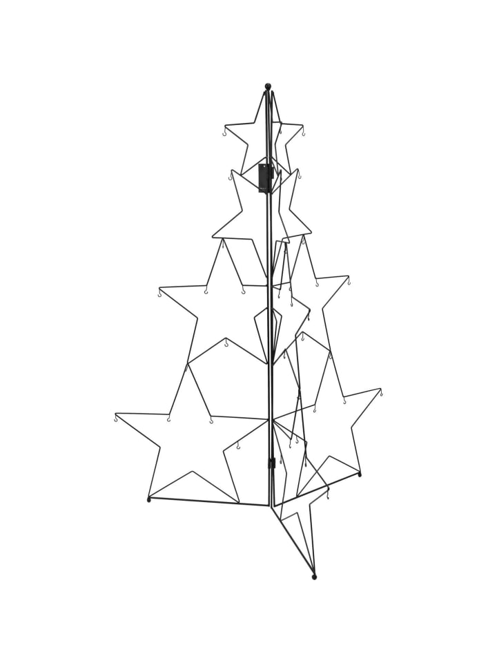 Metallischer Weihnachtsbaum-Dekor in Schwarz, 110 cm