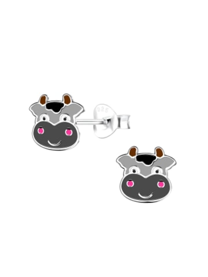 Ohrringe, Ohrstecker KUH in 925 Sterling Silber, 2-tlg.