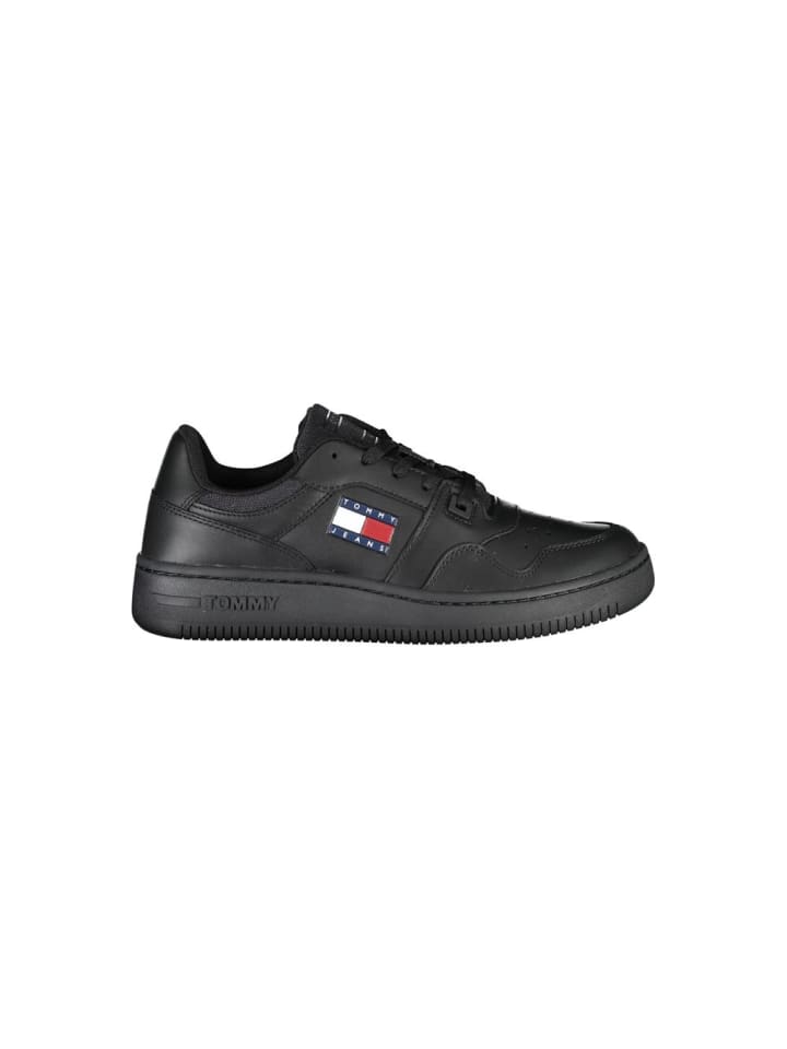 Schwarz Leder Damen Sneaker