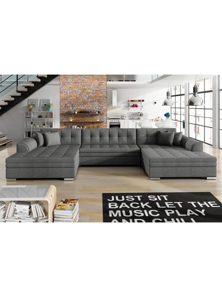 Wohnlandschaft Venti in Struktur Braun in Braun - (L) 355 x (B) 355 x (H) 80 cm