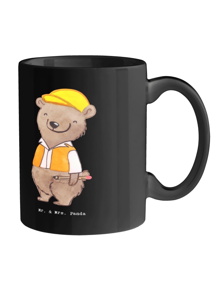 Tasse Bauingenieur Wille mit Spruch in Schwarz