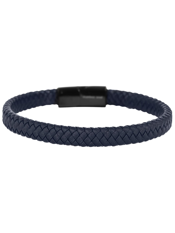 Unisex Armband – Textilarmband aus Leder 20 cm in blau