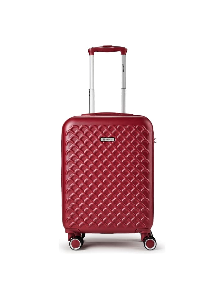 5823 4 Rollen Kabinentrolley S 53 cm mit Dehnfalte granatrot