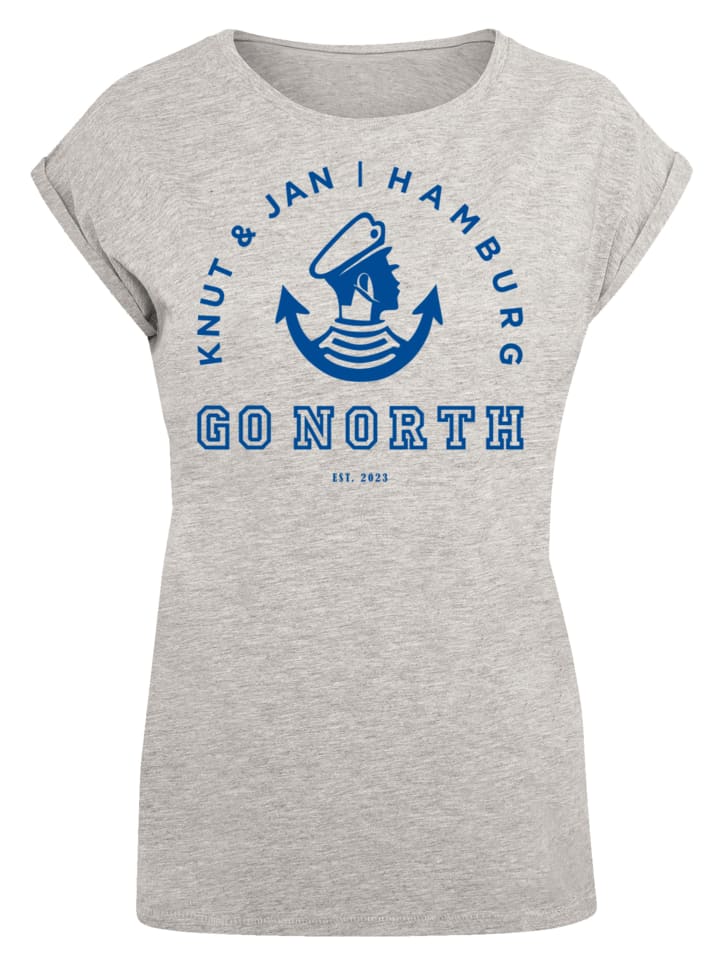 F4NT4STIC T-Shirt Go North Knut & Jan Hamburg Logo Knut & Jan Hamburg in  grau meliert günstig kaufen | limango