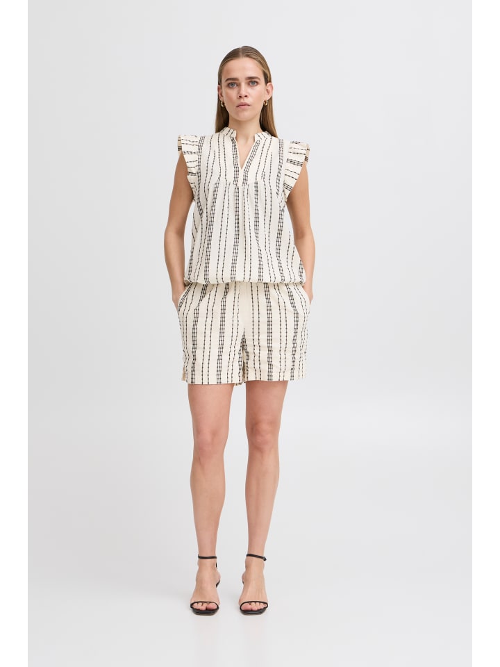 Shorts IHJOSINE Regular fit in Birch w. Black Jacquard Stripe