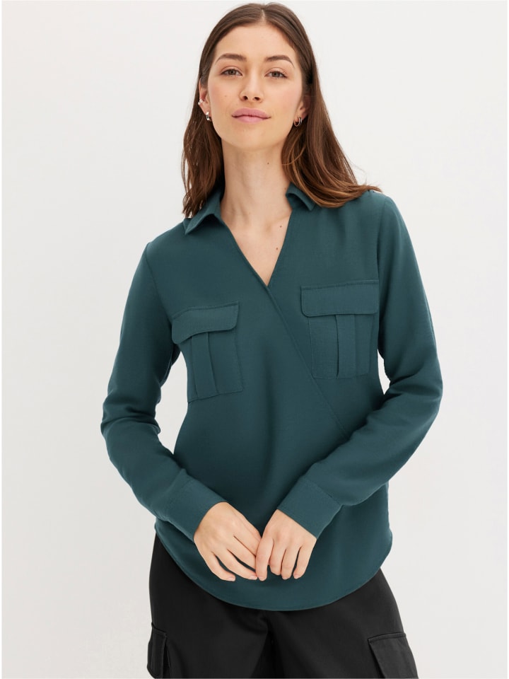 Bluse in petrol