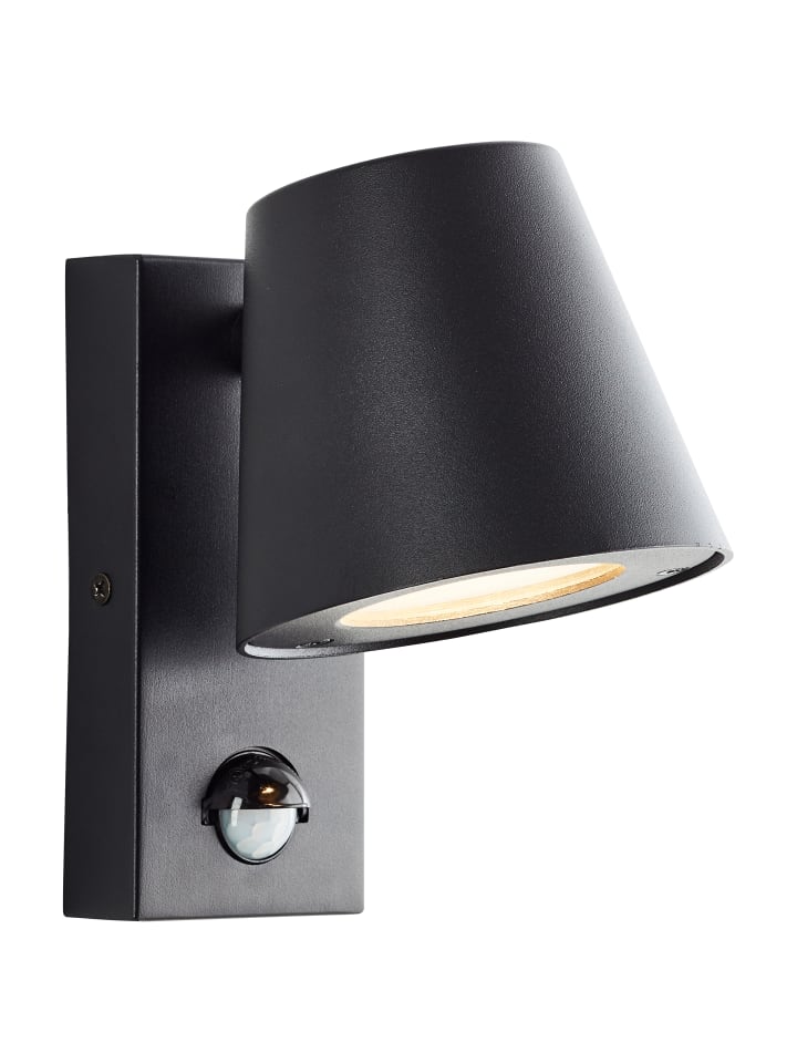 Außenlampe, Bewegungsmelder, GU10, Metall/Kunststoff, schwarz
