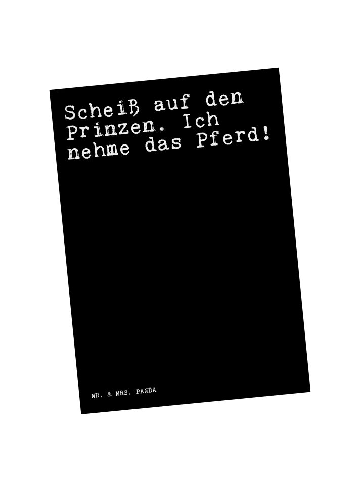 Postkarte Scheiß auf den Prinzen.... mit Spruch in Schwarz