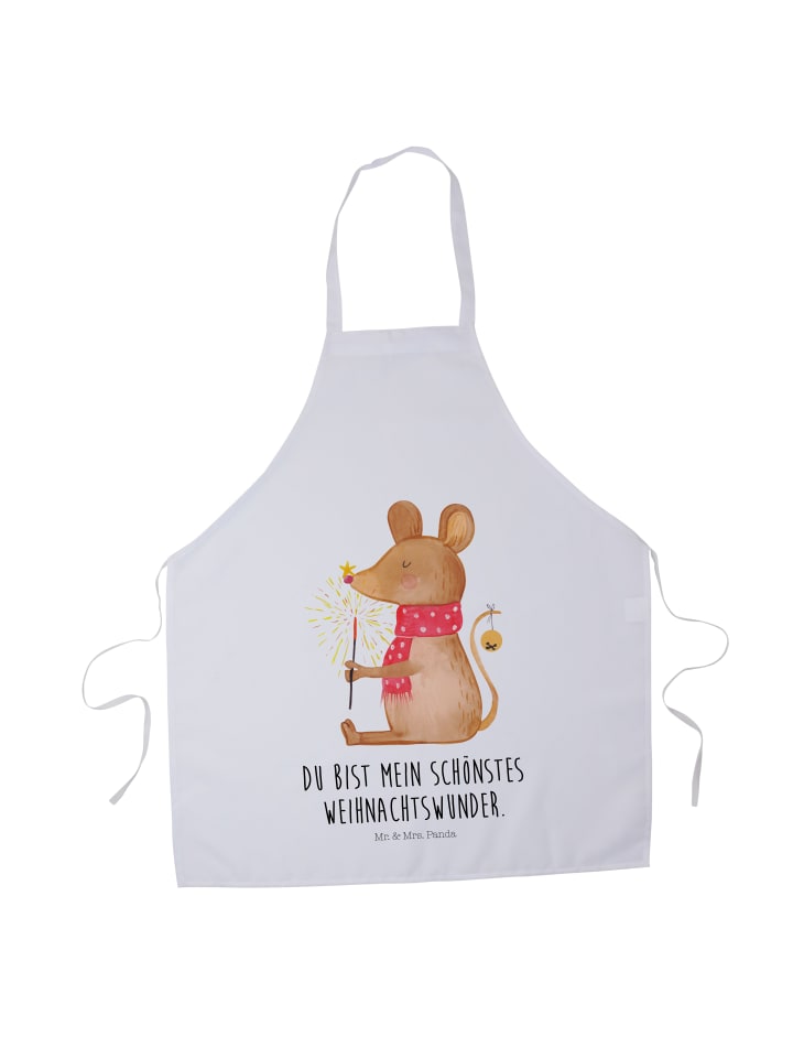 Grillschürze Maus Weihnachten mit Spruch in Weiß