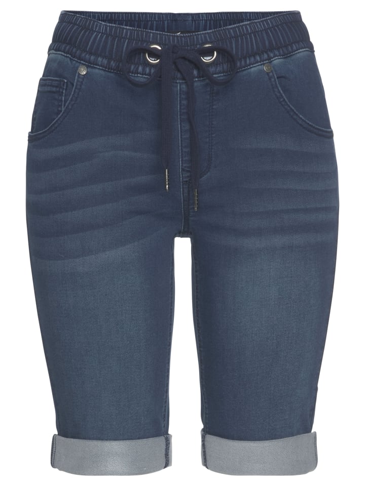 Jogg-Jeansbermudas in dark blue