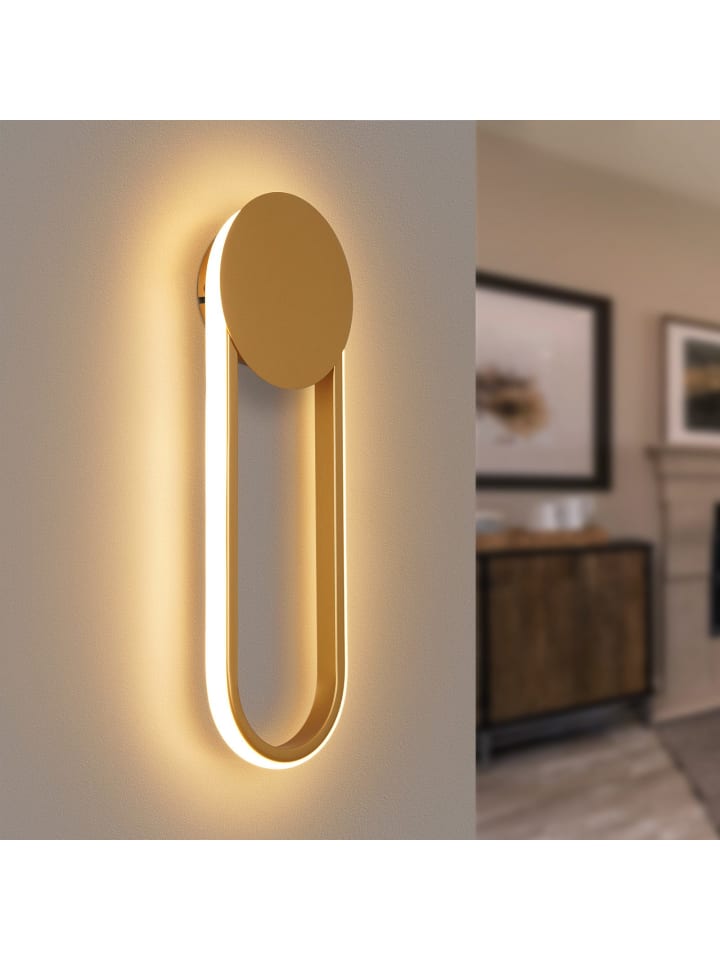 Wandleuchte LED in gold 12W Modern 3000K warmweiß Hallampe L 41.5cm