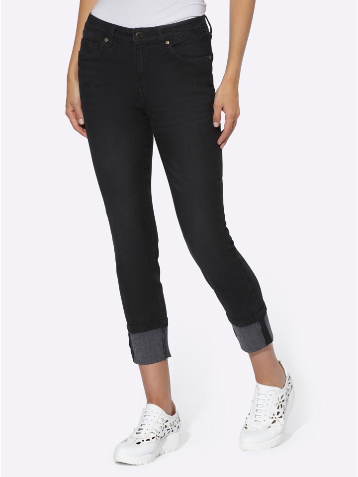 Bauchweg-Jeans in black denim