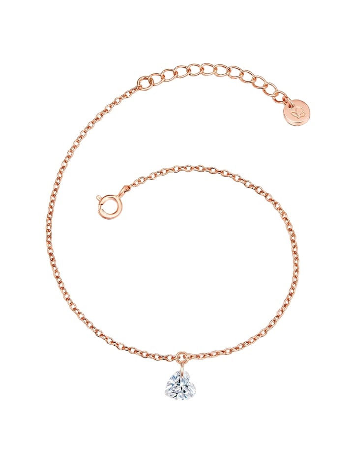 Armband Herz aus Sterling Silber mit Topas in roségold