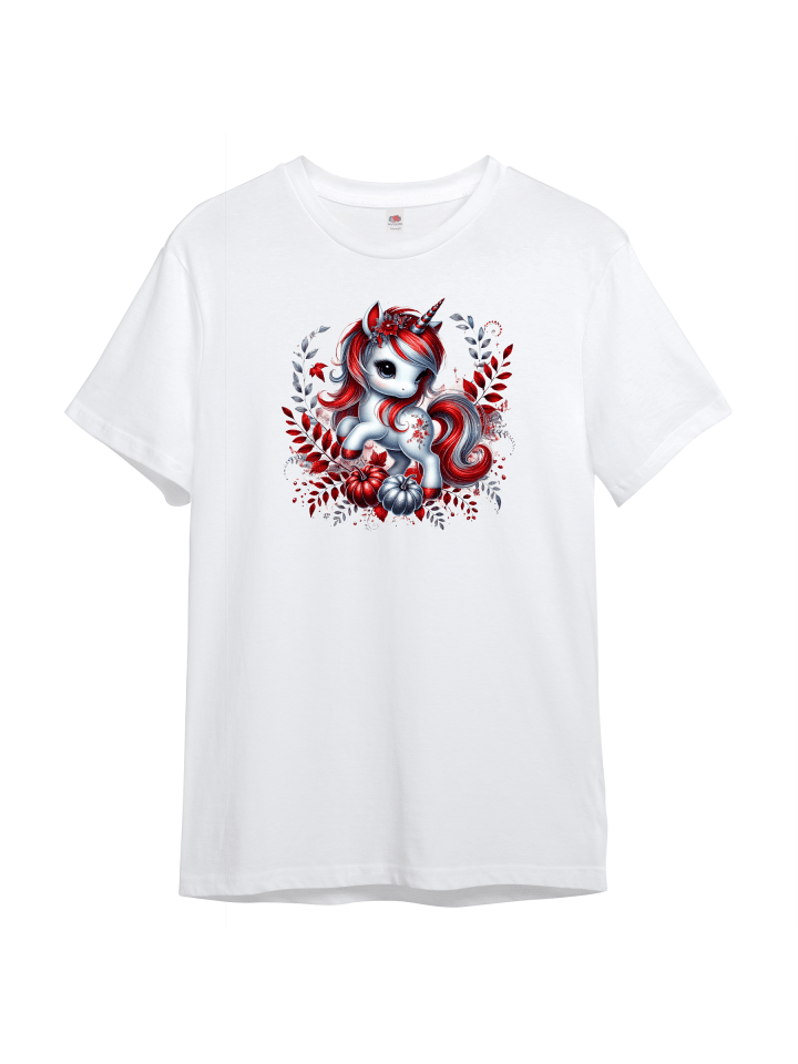 Kinder T-Shirt, Einhorn mit Blumen in Weiss