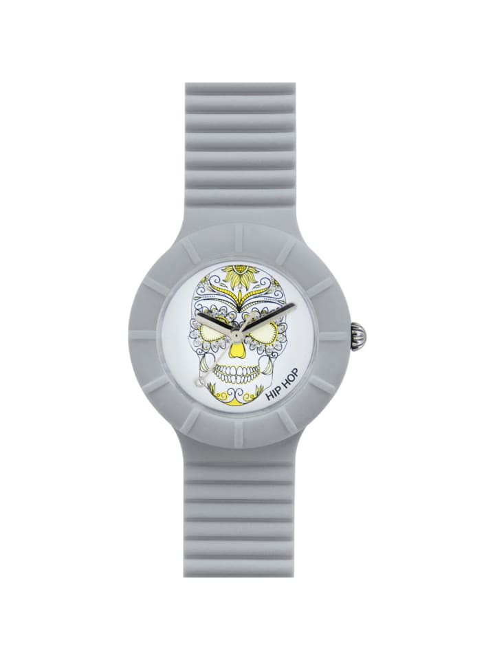 Analoguhr skull weiss