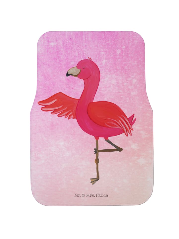 Automatte Flamingo Yoga ohne Spruch in Aquarell Pink