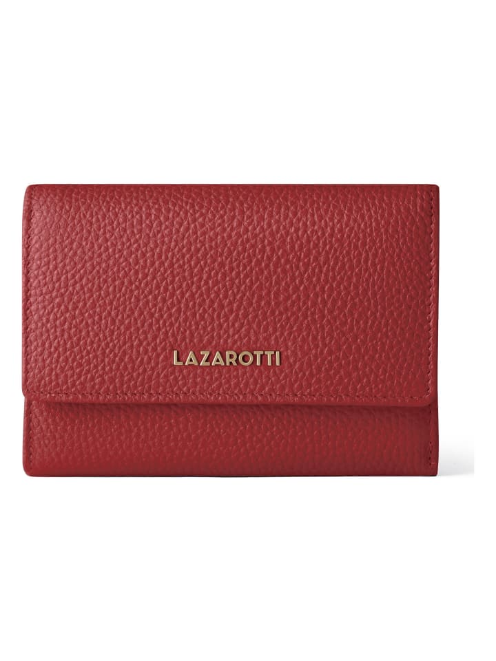 Bologna Leather XL Geldbörse mit Zip-Around Fach Leder 14 cm red