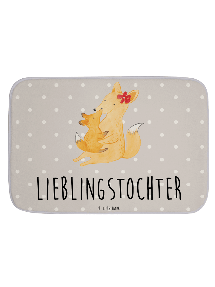 Duschmatte Fuchs Mama mit Spruch in Grau Pastell