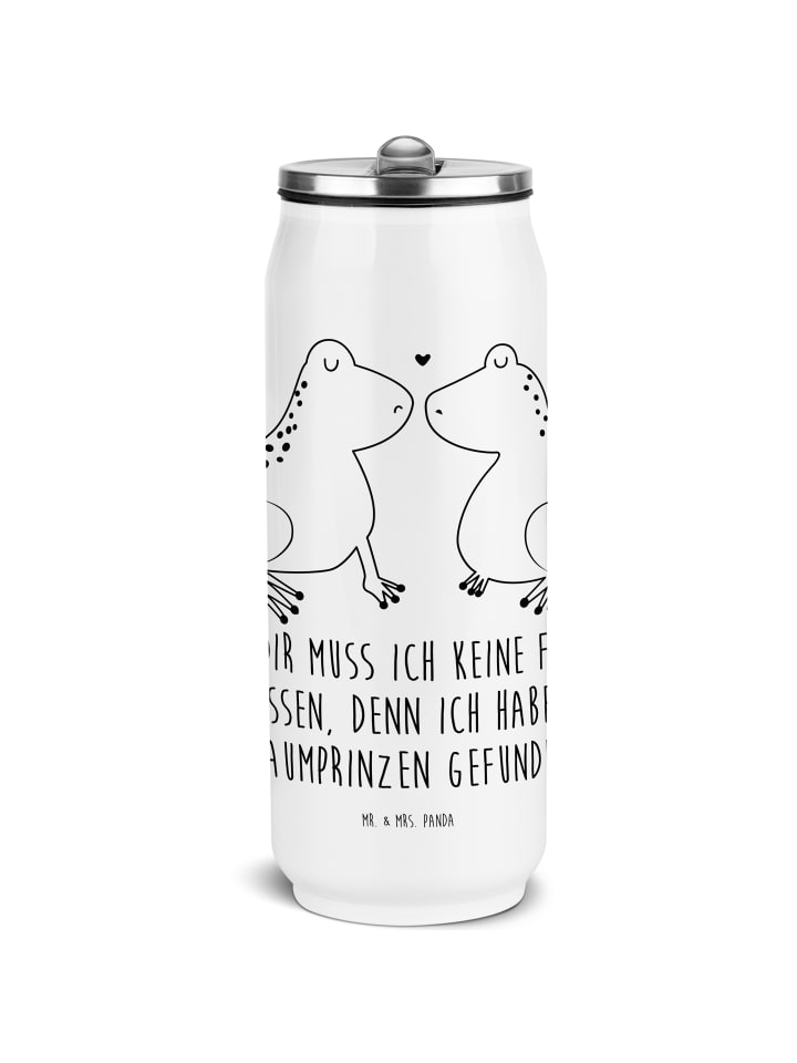 Trinkflasche Frosch Liebe mit Spruch in Weiß