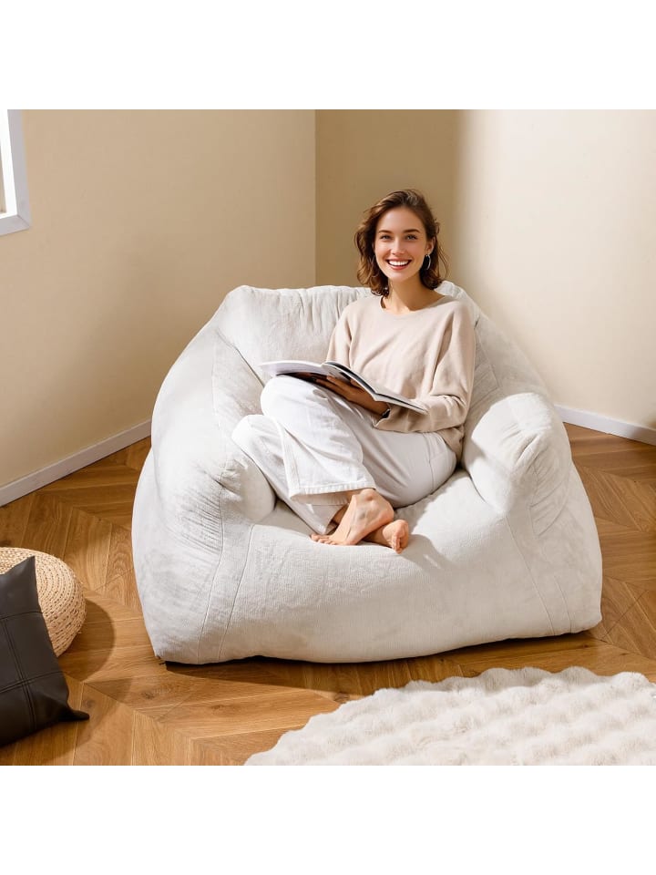 Sitzsack Bodensessel 124x110x68cm in Beige