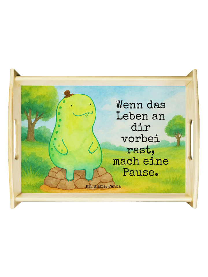 Tablett Schildkröte Pause Design mit Spruch in Weiß