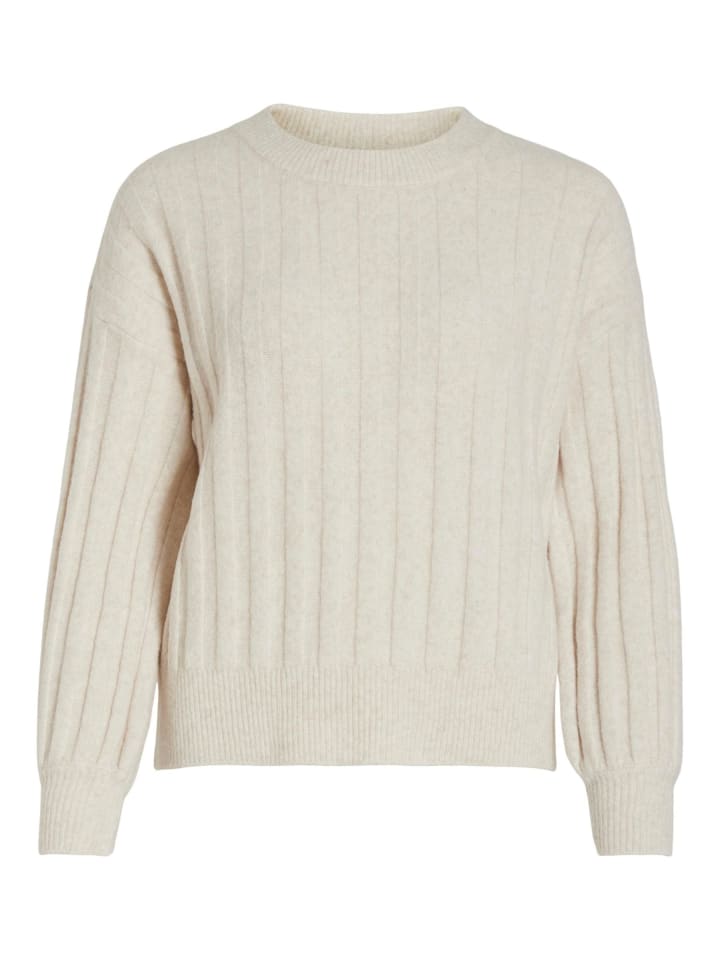 Strick Pullover Gerippt Elastisch VITYCIA in Natur